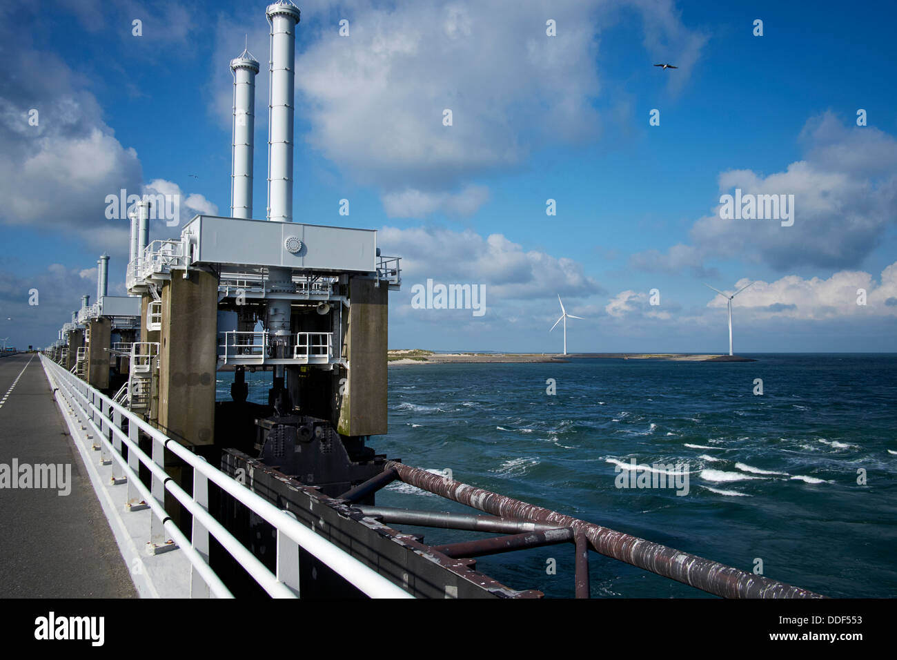 Sperrwerks, Pijlerdam, ein Teil des Deltas arbeitet, Zeeland, Niederlande Stockfoto