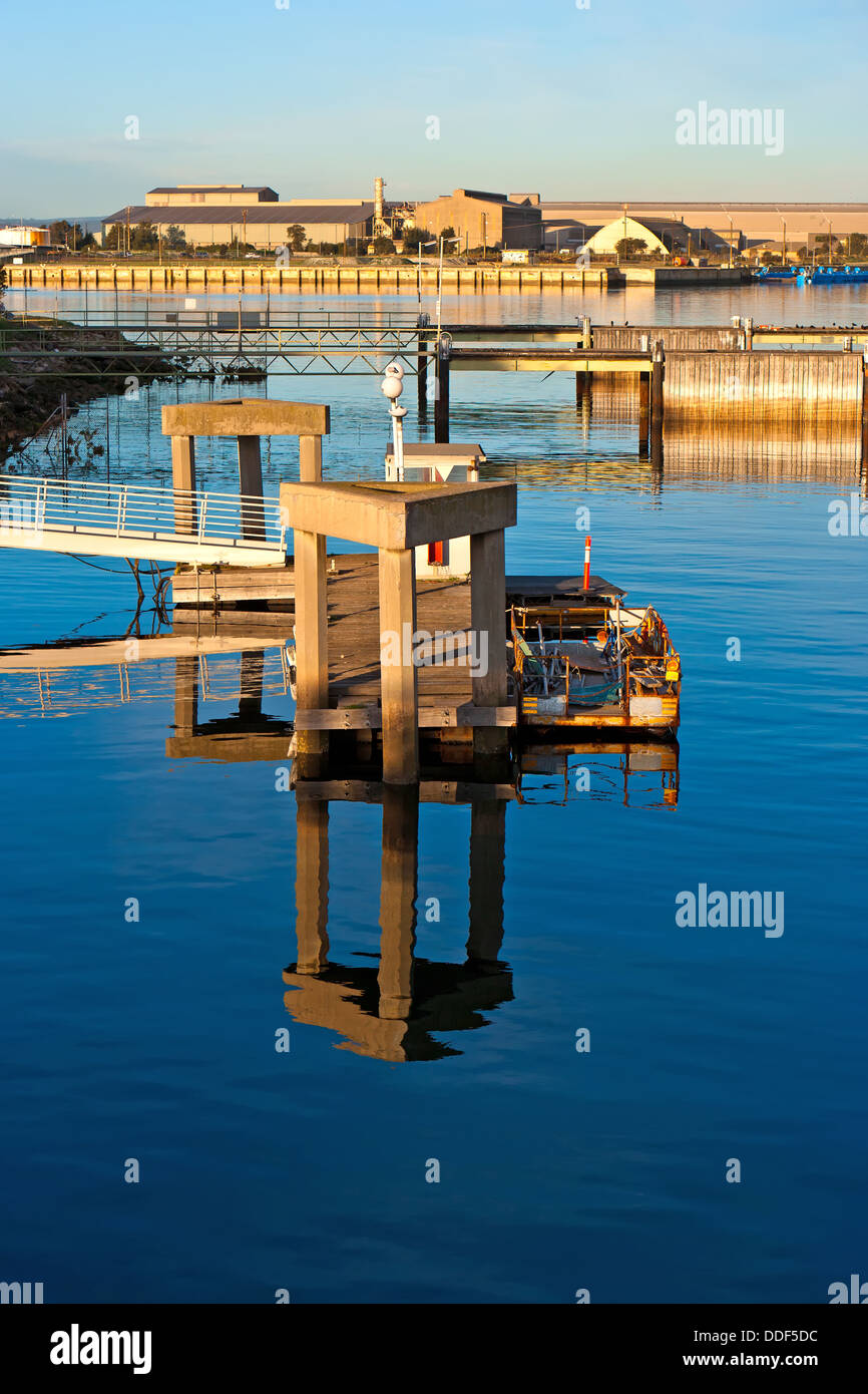 Anlegestelle am Fluss Port in Port Adelaide South Australia Stockfoto