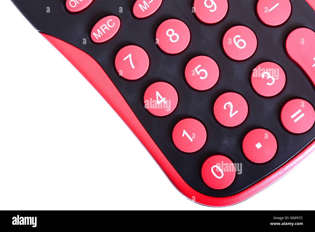 Makroaufnahme eines Rechners isoliert auf weißem Hintergrund Stockfoto