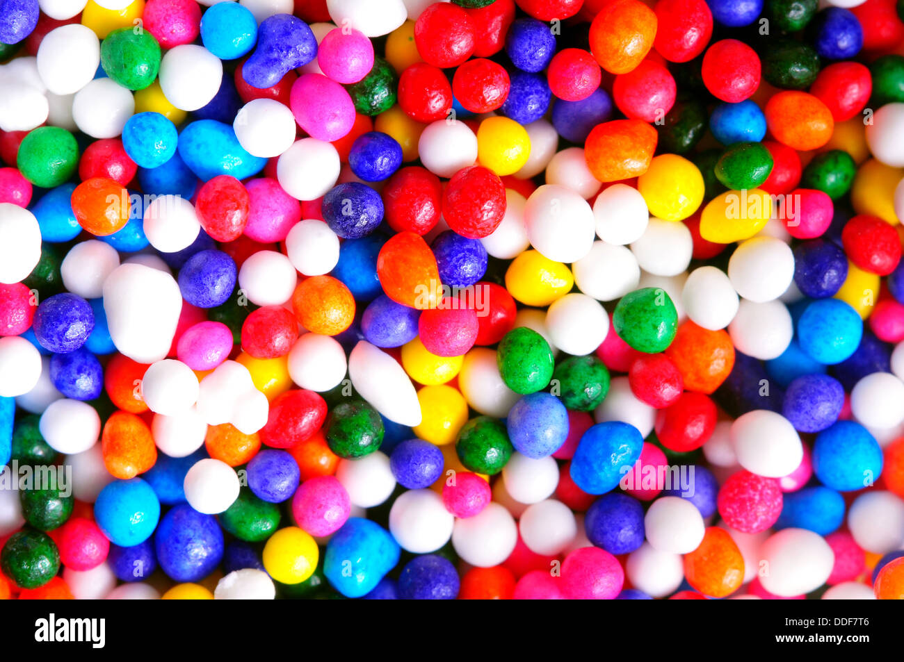 Makroaufnahme Nonepareils streut Kugeln Stockfoto