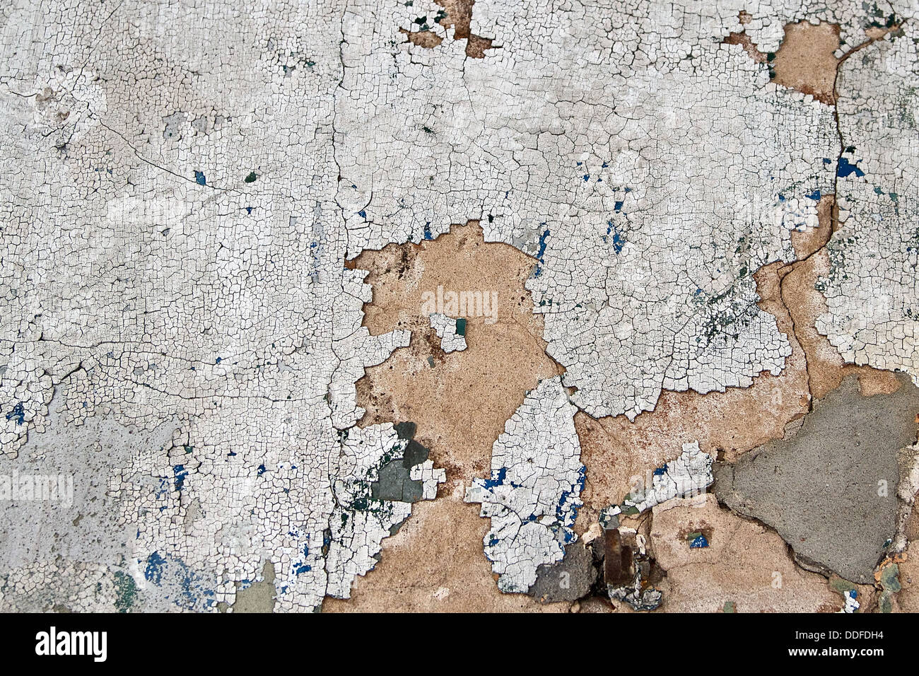 Abgeplatzte Farbe und Beton Textur Stockfoto