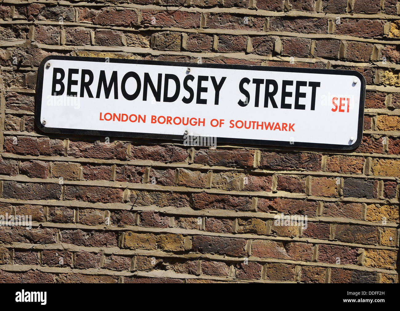 Bermondsey Straße Zeichen, Southwark, London, England, UK Stockfoto
