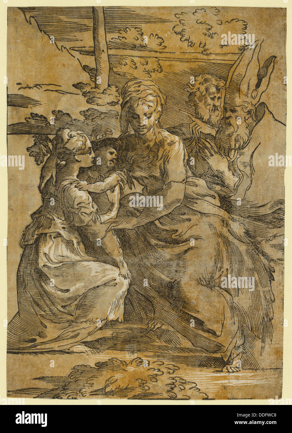 Die Heilige Familie mit St. Margaret und Trient, Bischof Antonio da, ca. 1508-etwa 1550, Künstler Stockfoto