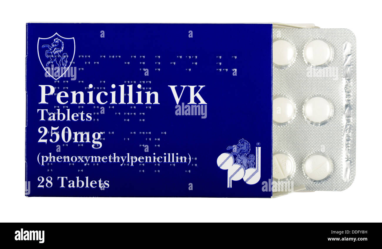 Penicillin VK Antibiotika-Tabletten, Penicillin Antibiotika, Penicillin VK, Penicillin V Kalium. Stockfoto