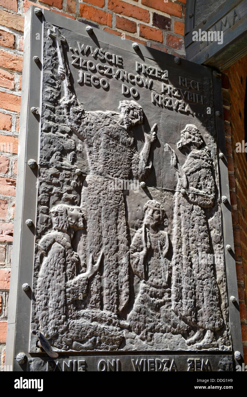 Reich verzierte Eingangstür, Poznan Kathedrale, Wielkopolska Provinz Polen Stockfoto