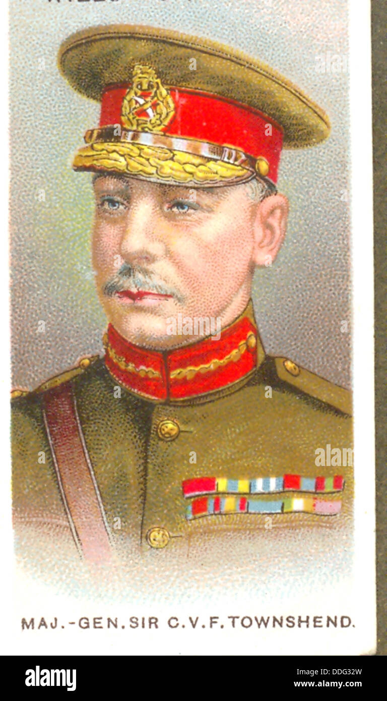 Weltkrieg ein Portrait von Generalmajor Sir C V F Townshend Stockfoto