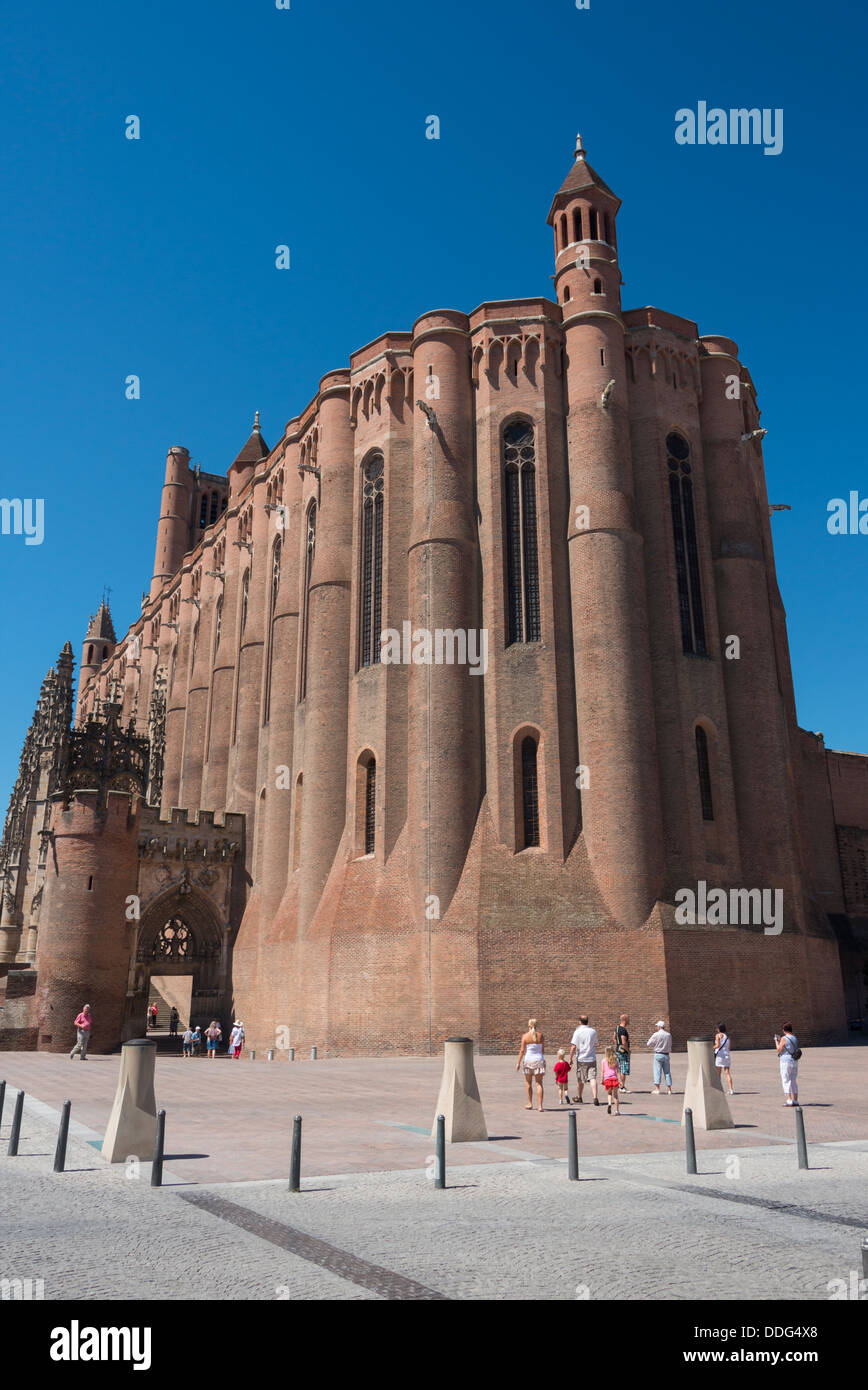 Die Ziegel Kathedrale Sainte-Cécile, ein UNESCO-Weltkulturerbe in Albi, Tarn Bezirk von Frankreich Stockfoto
