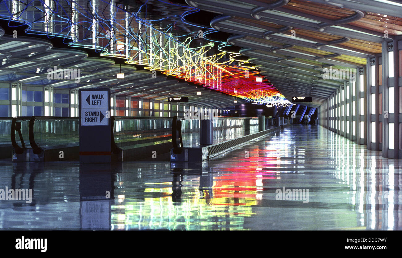 O' Hare International Airport, Laufband, Chicago, Illinois, USA Stockfoto
