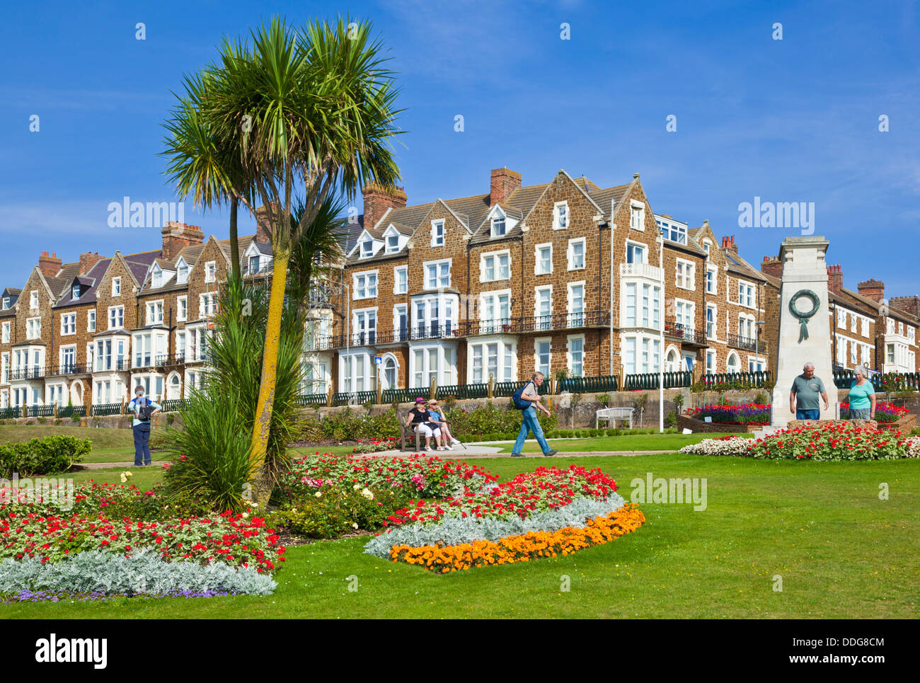 Hunstanton Town und die Esplanade Gardens Hunstanton North Norfolk Küstenstadt England Großbritannien GB Europa Stockfoto