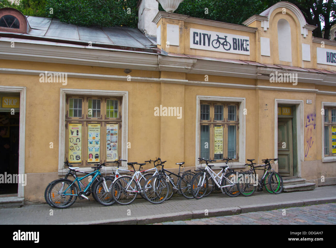 Fahrrad Verleih Shop Altstadt Tallinn Estland das Baltikum-Europa Stockfoto