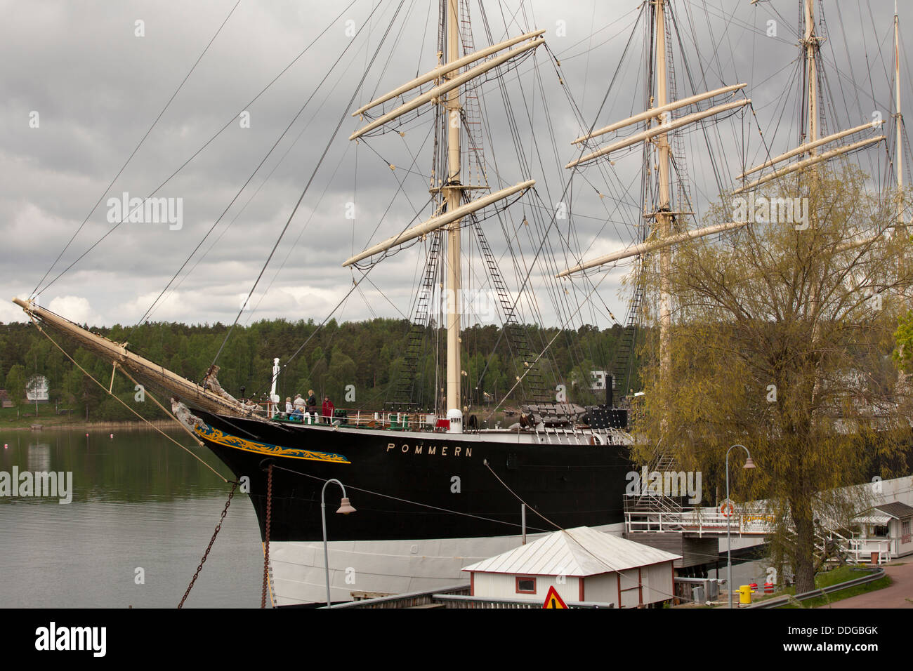 Das Museumsschiff Pommern in Mariehamn Stockfoto