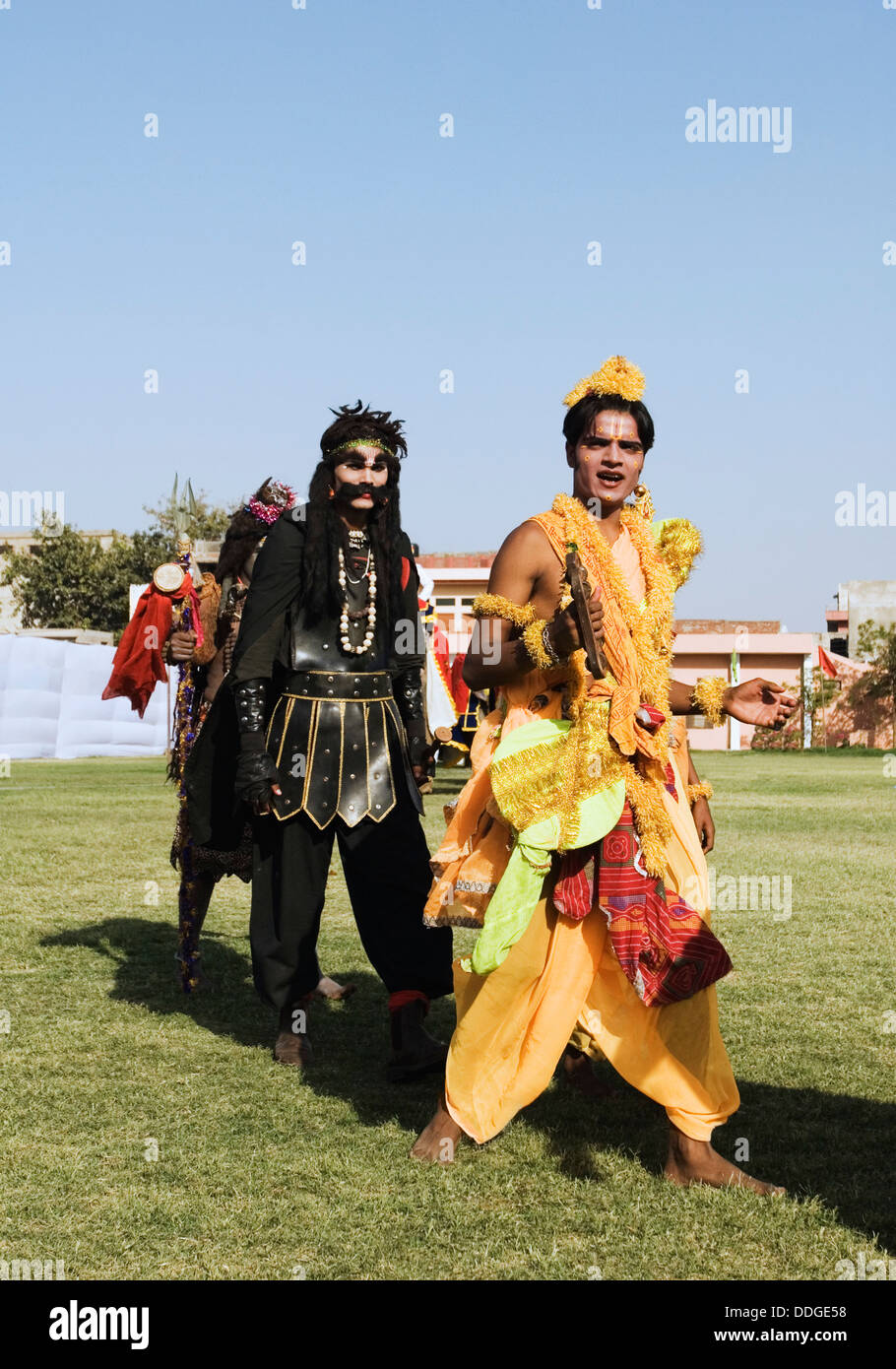 Künstler, verkleidet als hinduistischen mythologischen Charakter, Jaipur, Rajasthan, Indien Stockfoto