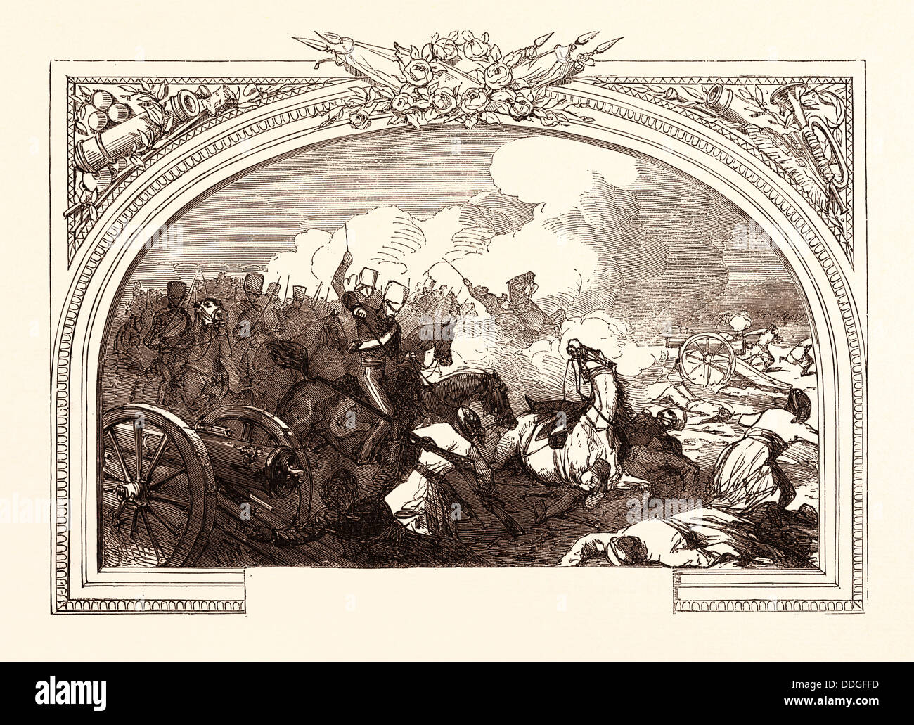 Schlacht von FEROZESHAH, (Herr GOUGH), 21. Dezember 1845, zwischen den Briten und den Sikhs im Dorf Ferozeshah Stockfoto