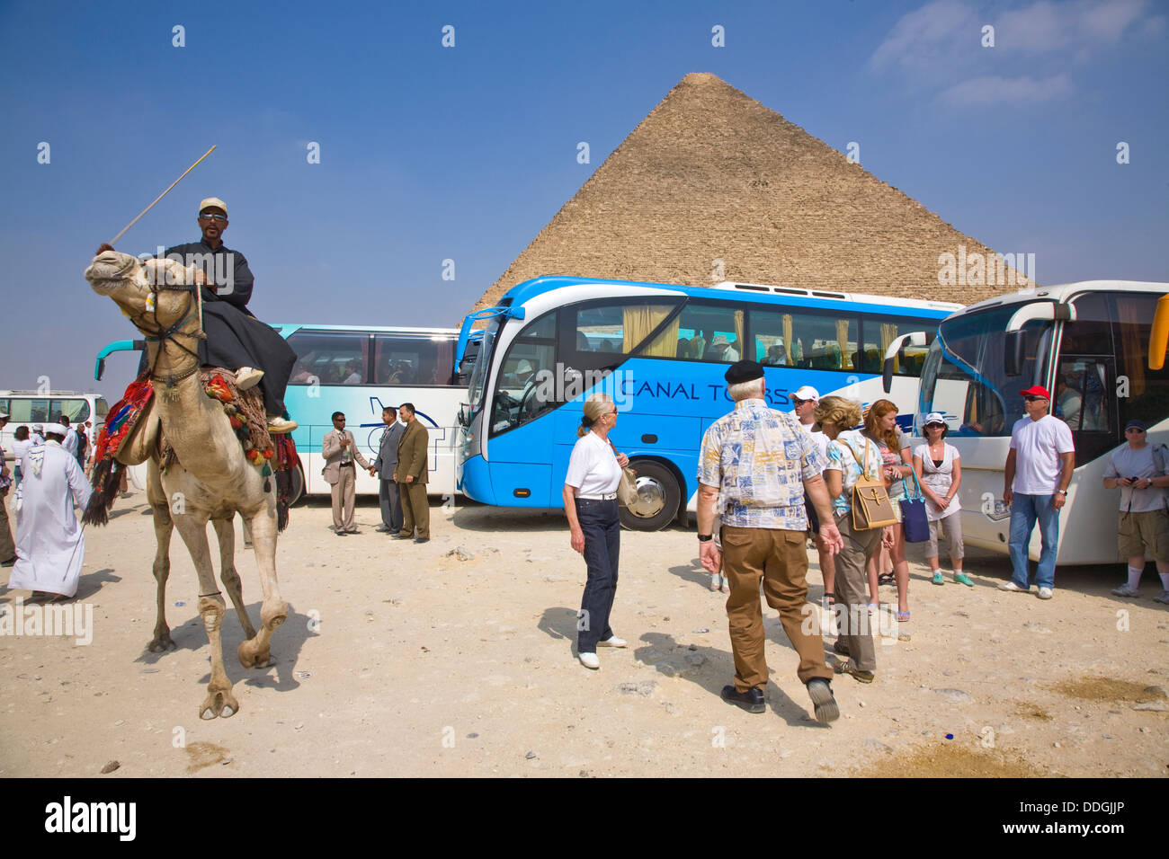 Die großen Pyramiden von Gizeh nahe Kairo, Ägypten Stockfoto