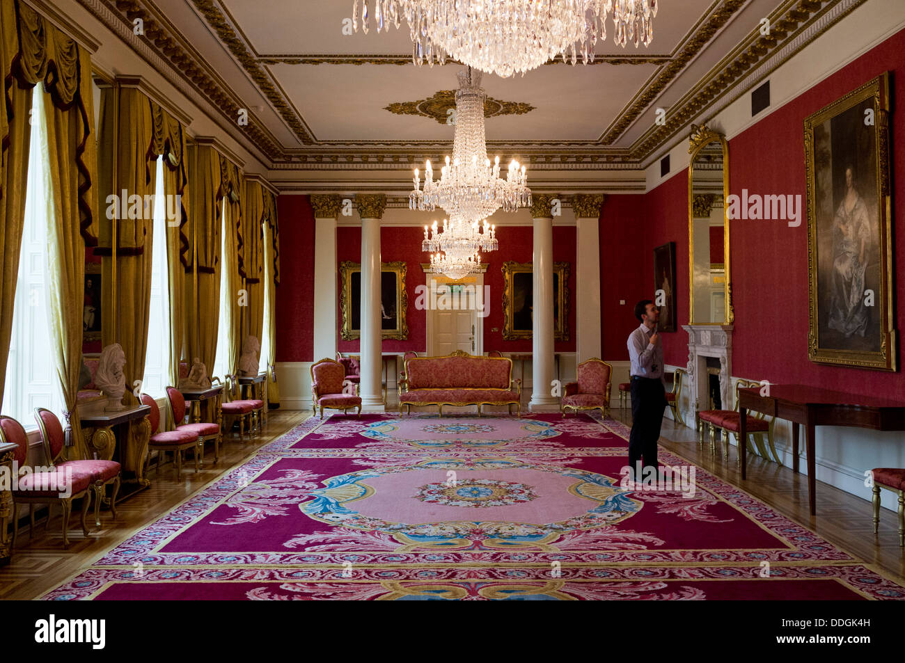 Zeichnen die Zimmer im "State Apartments", Schloss von Dublin, Irland Stockfoto
