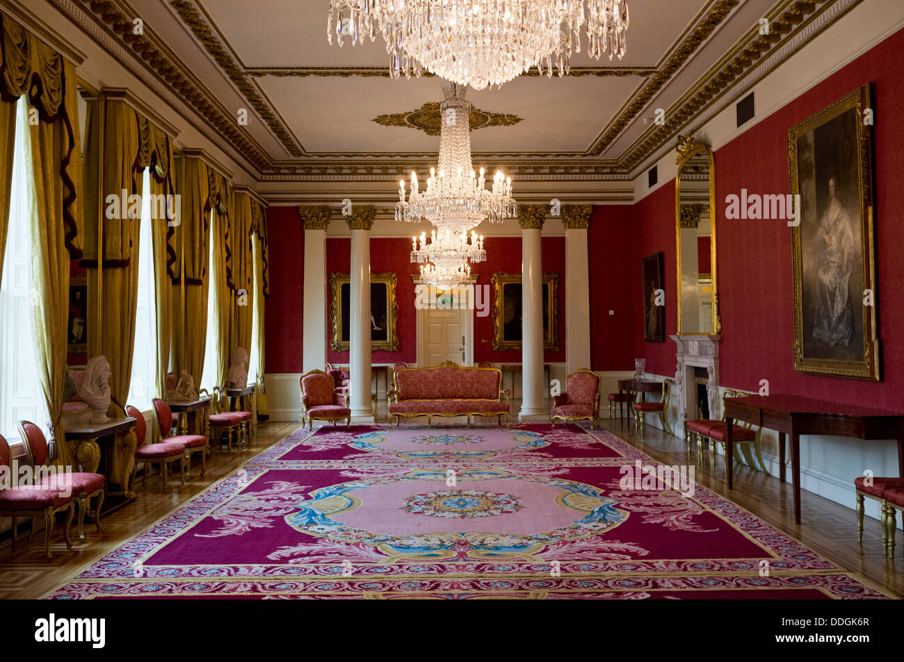 Zeichnen die Zimmer im "State Apartments", Schloss von Dublin, Irland Stockfoto