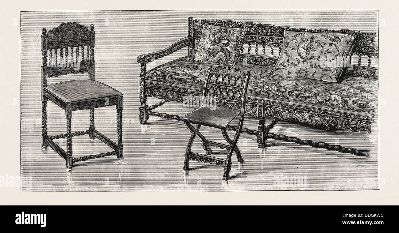 Indo-portugiesischen Möbel, importiert, Charles II., UK, Großbritannien, British, Europa, Großbritannien, Großbritannien, Europäische Stockfoto