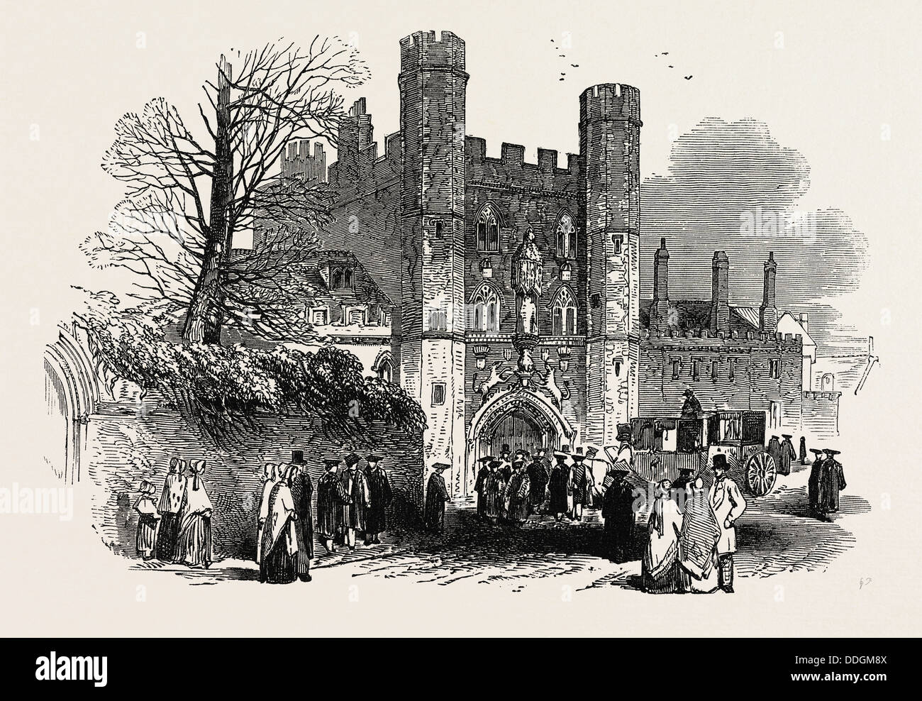 DIE CAMBRIDGE KANZLERSCHAFT WAHL: GATEWAY ST. JOHNS COLLEGE, UK, 1847 Stockfoto