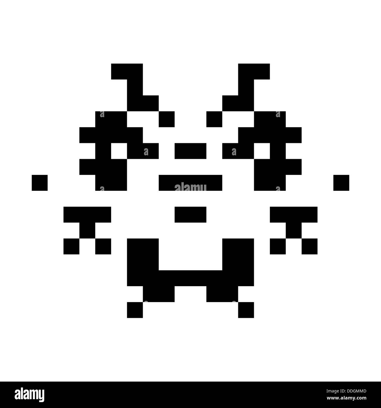einfache Monster Pixel Gesicht Stockfoto