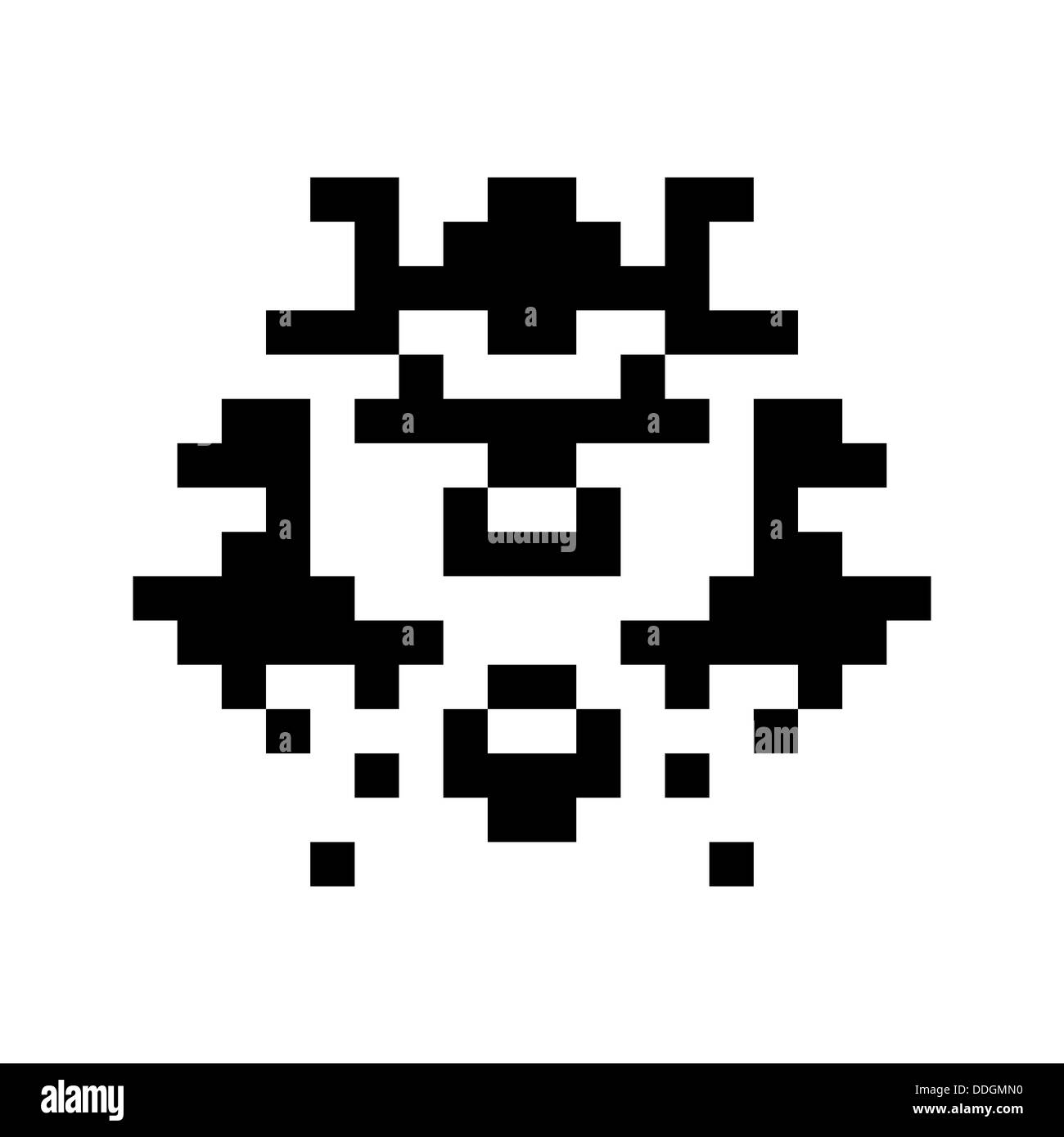 einfache Monster Pixel Gesicht Stockfoto