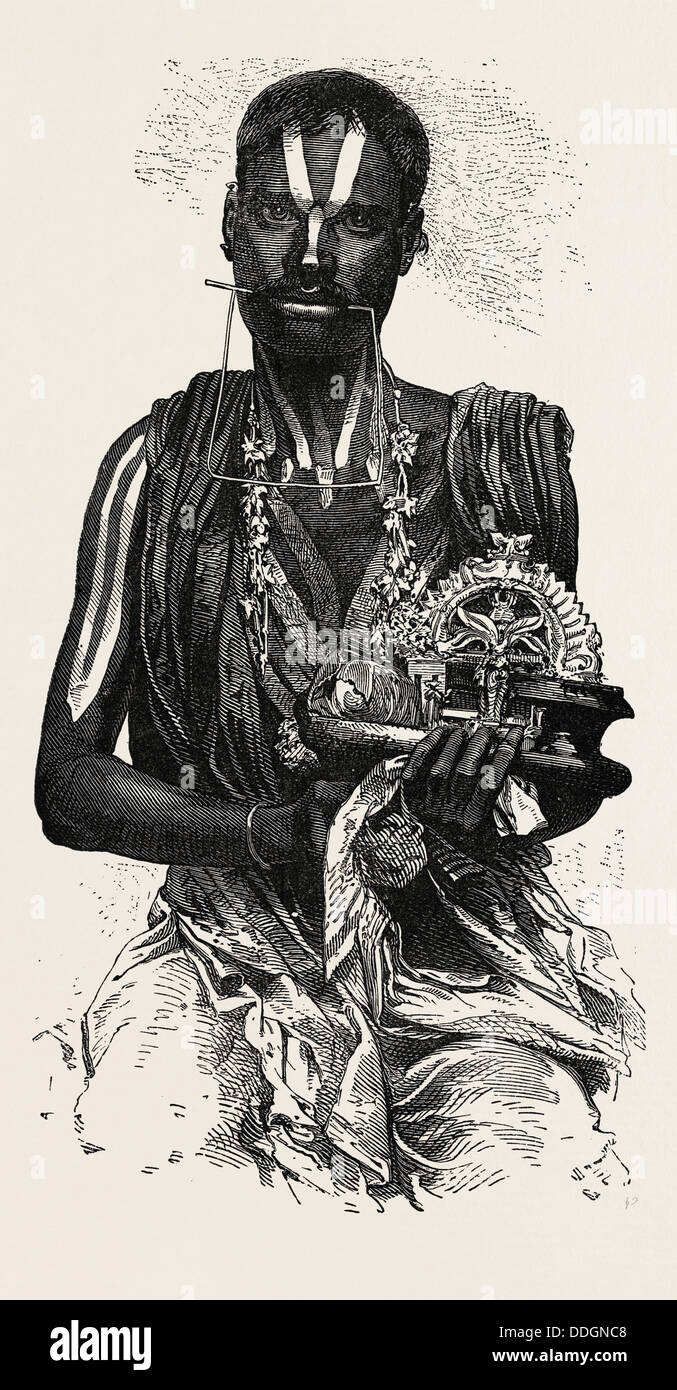 HINDU FAKIR, INDIEN. Ein muslimischer Sufi Asket in den Nahen Osten und Südasien. Die Faqirs waren Derwische, die Lehre des Islam wandern. Stockfoto