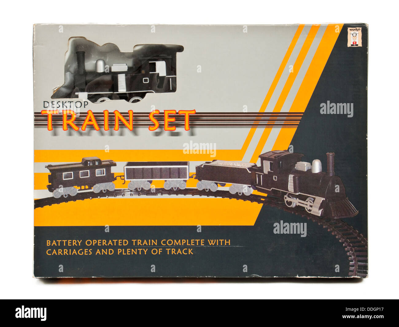 Oldtimer Batterie betriebene Zug in Originalverpackung Stockfoto