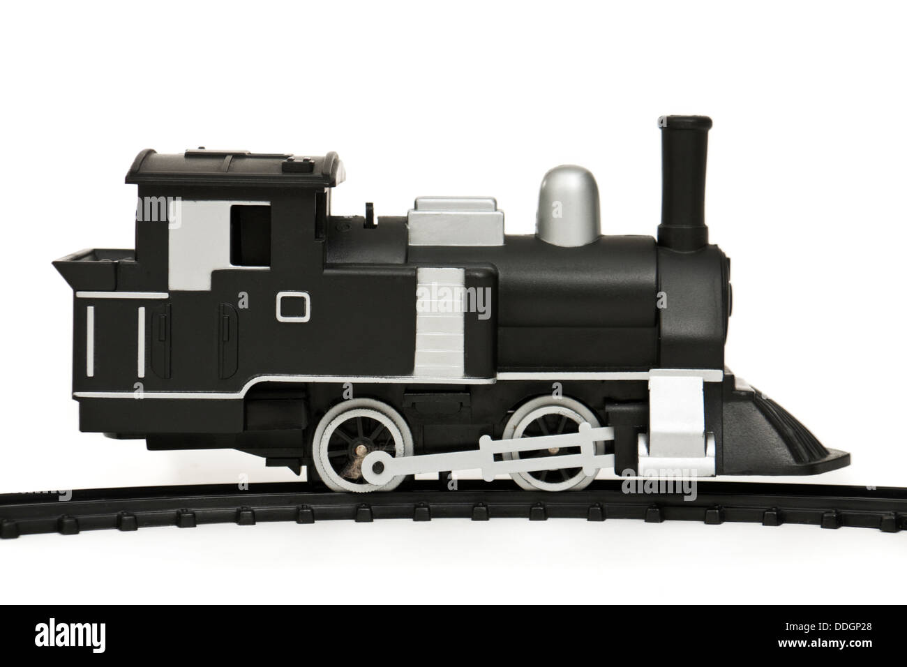 Oldtimer Batterie betriebene Modell Eisenbahn Lok set Teil eines kompletten Zuges Stockfoto