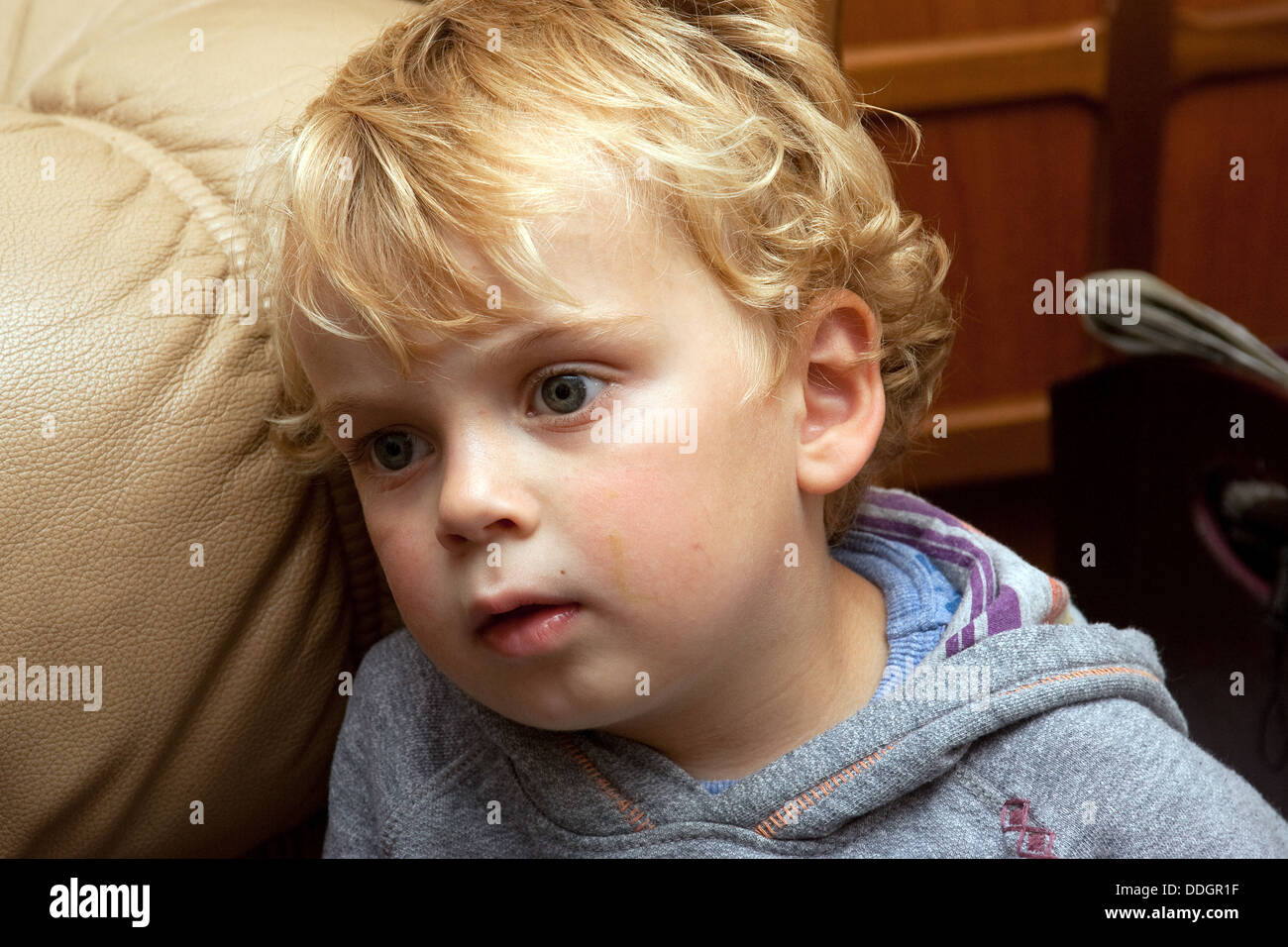 Familienfotos Kleinkind jungen Kopf Stockfoto