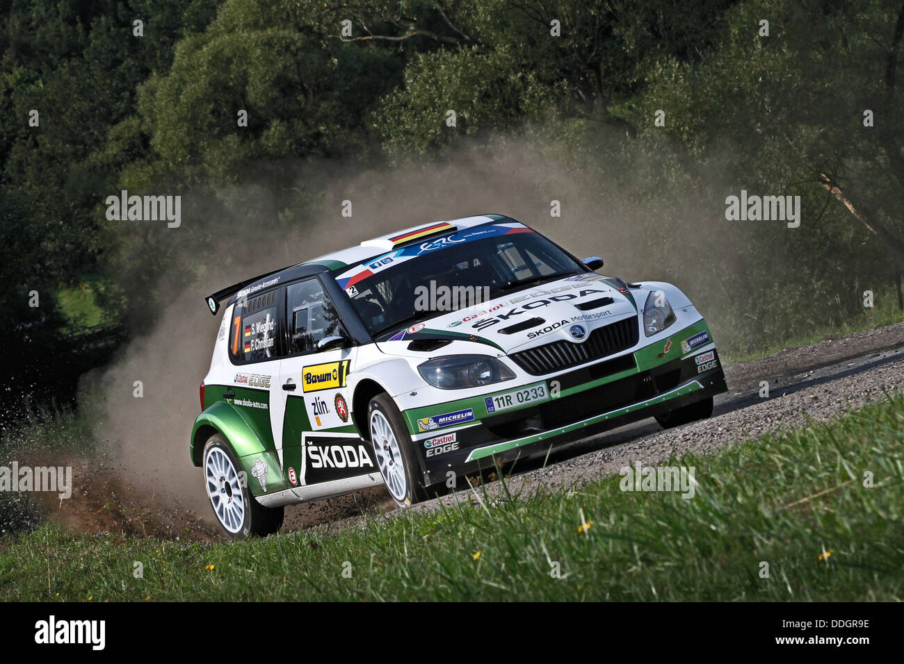 31.08.2013. Barum, Tschechische Europäische Rallye-Meisterschaften.  WIEGAND (DEU) - CHRISTIAN (DEU) - Skoda Fabia S2000 Stockfoto