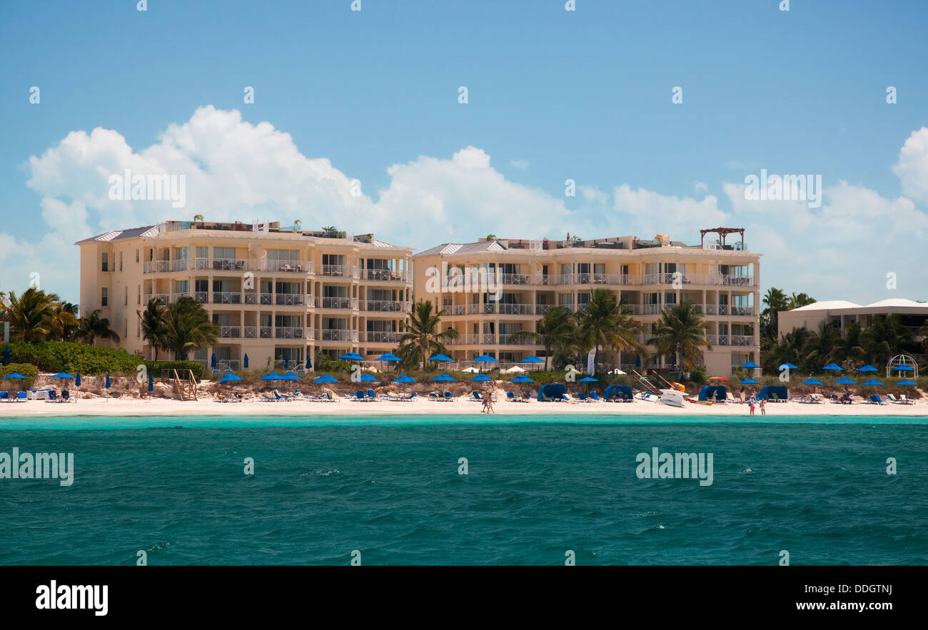 WInd Song Resort am Grace Bay in Providenciales, Turks- und Caicosinseln Stockfoto