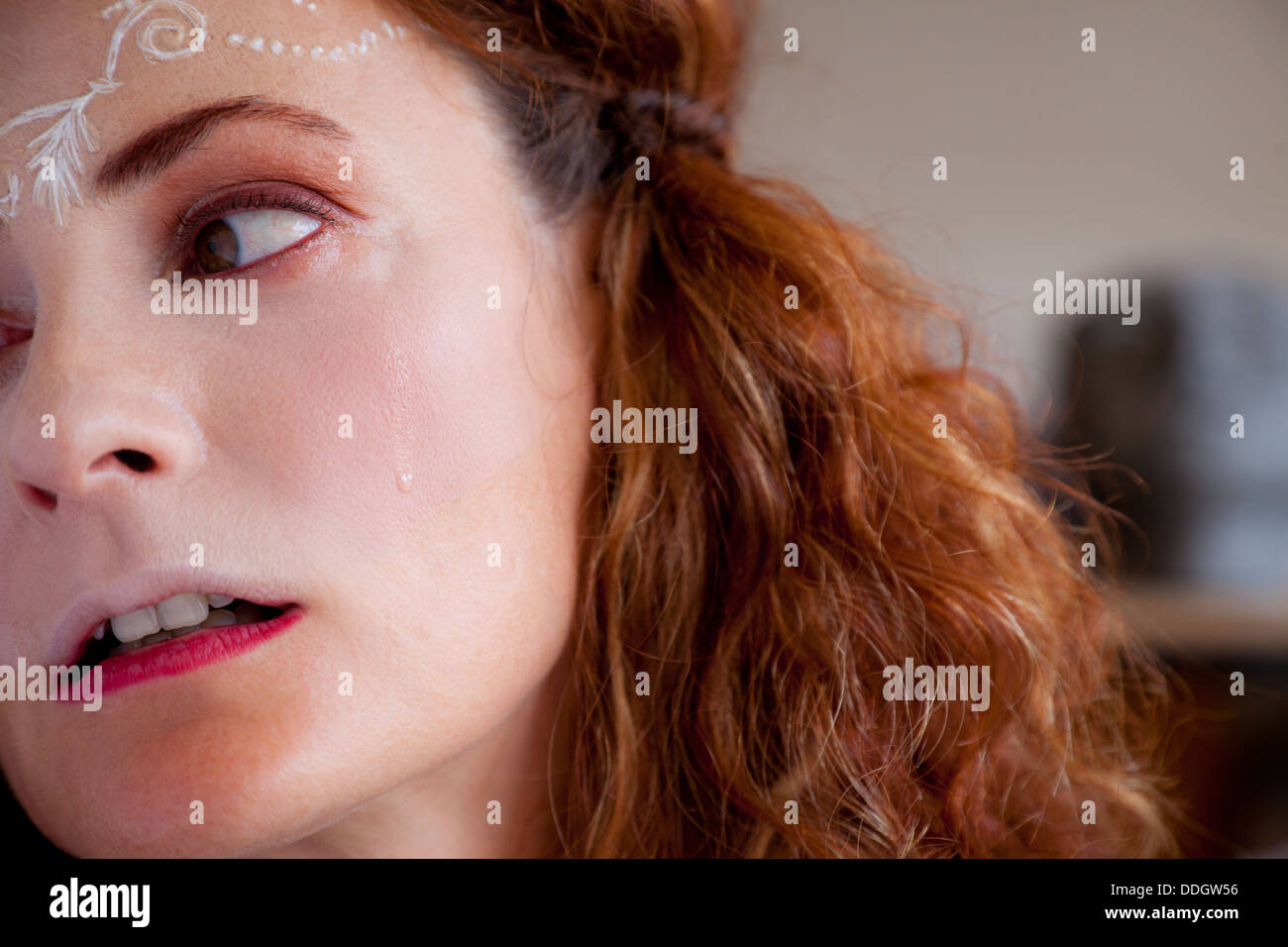 Schauspielerin Weinen Träne Stockfoto