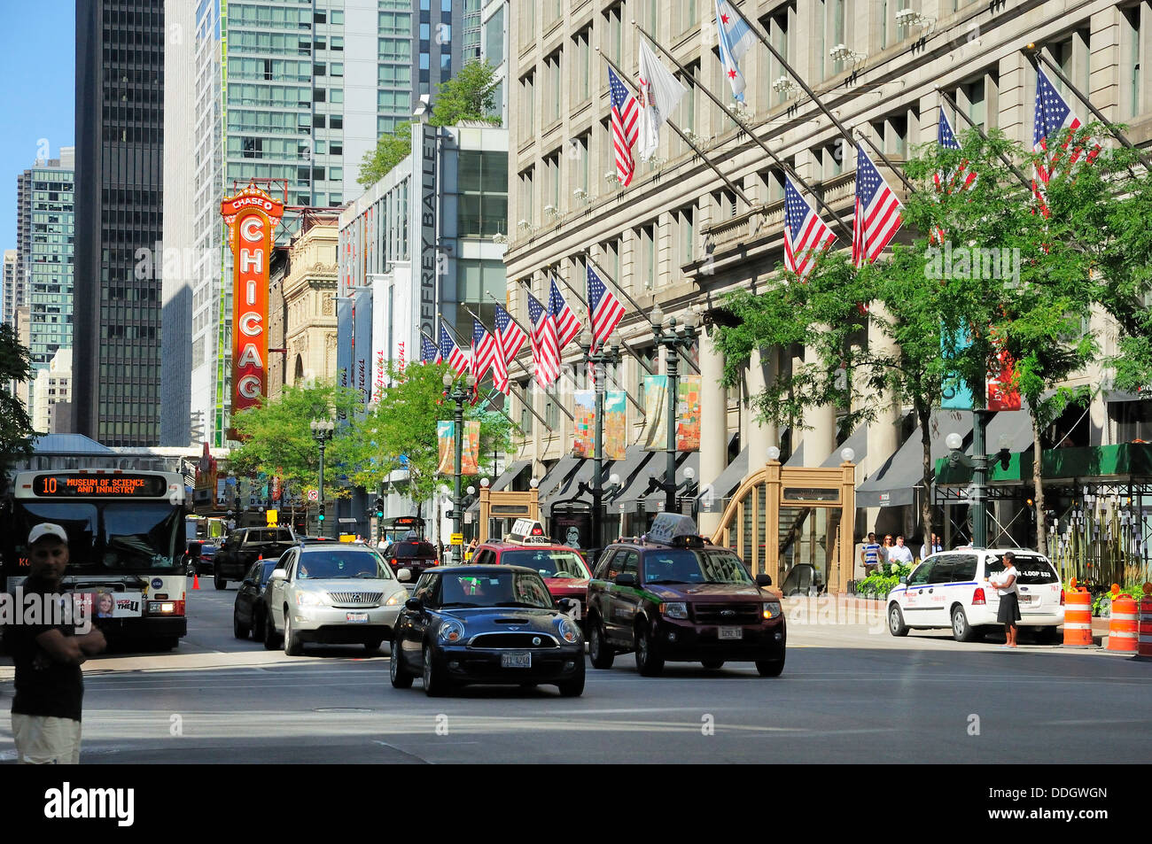 Macy's-Gebäude an der State Street in Chicago, Illinois, USA. Stockfoto