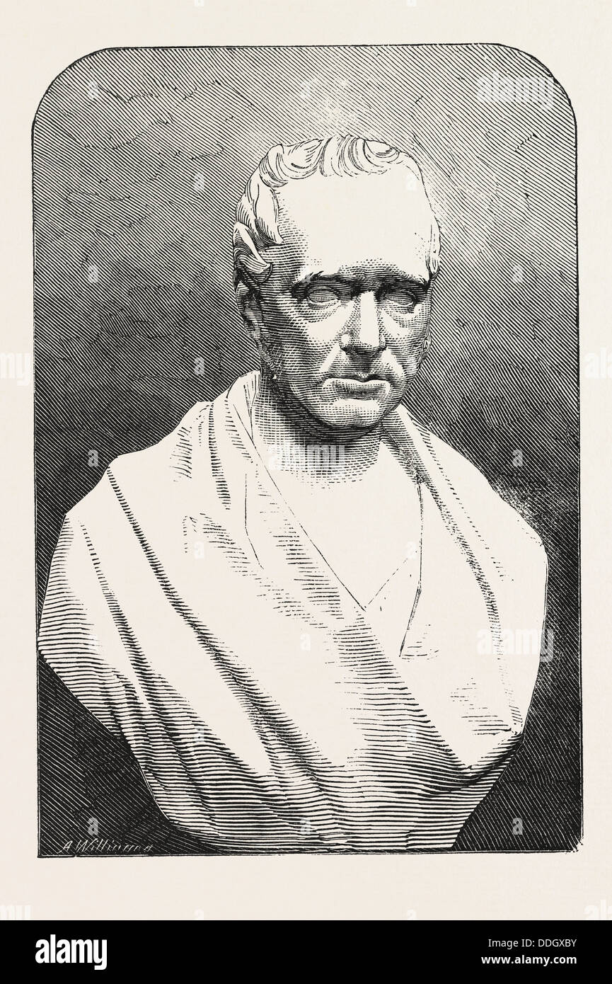 BÜSTE DES VERSTORBENEN MR GEORGE STEPHENSON, 1858 Stockfoto