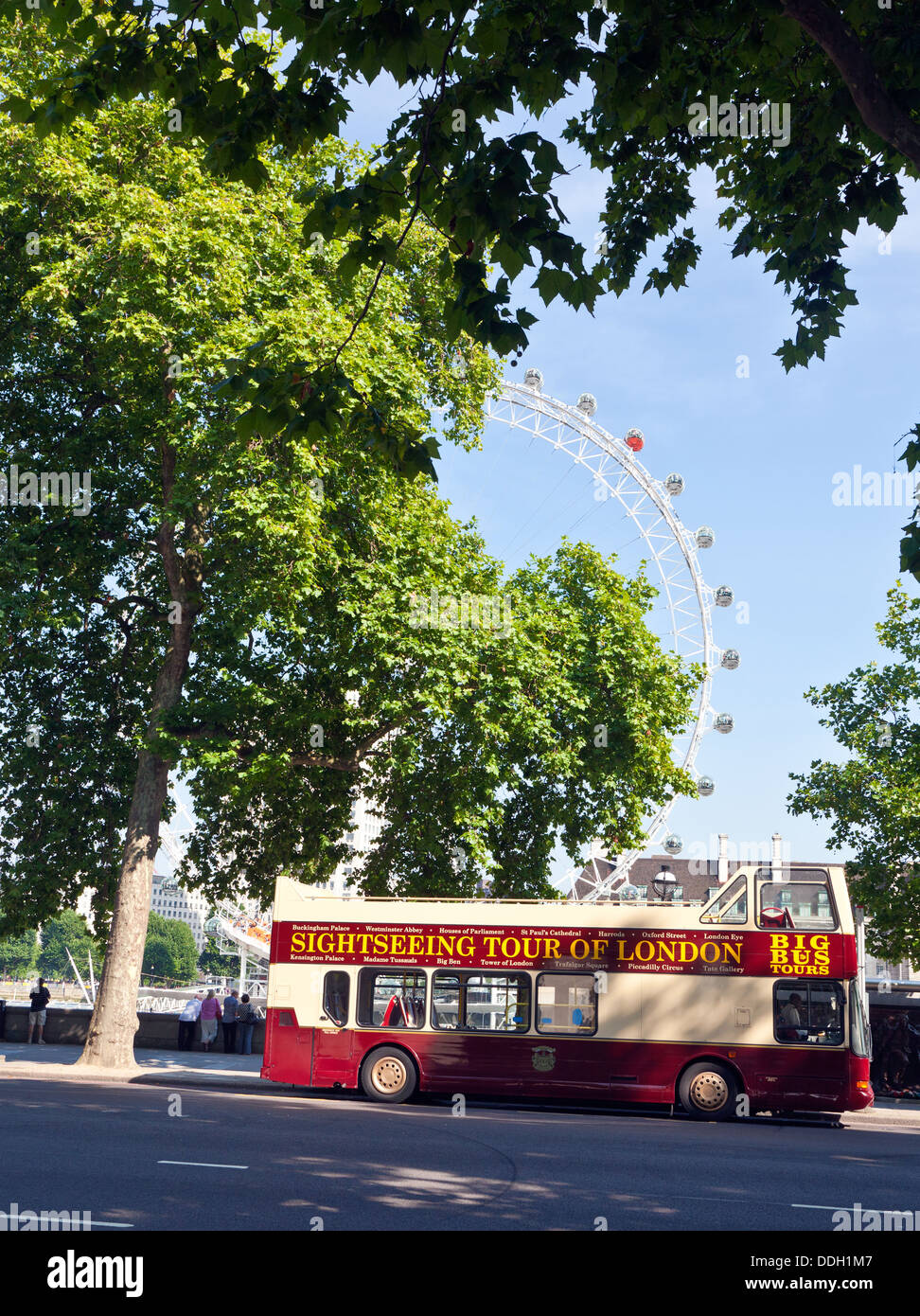 Touristischen Open Top Bus London UK Stockfoto