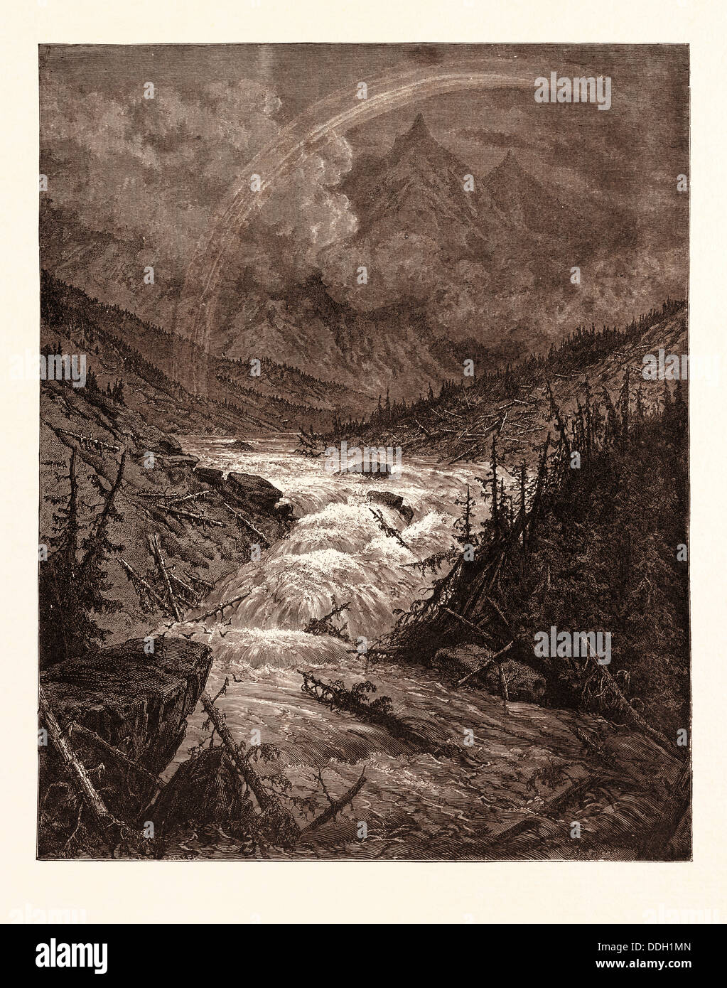 DIE NEBENFLÜSSE DES MISSISSIPPI, VON GUSTAVE DORÉ. Gustave Dore, 1832-1883, Französisch. Gravur für Atala von Chateaubriand Stockfoto