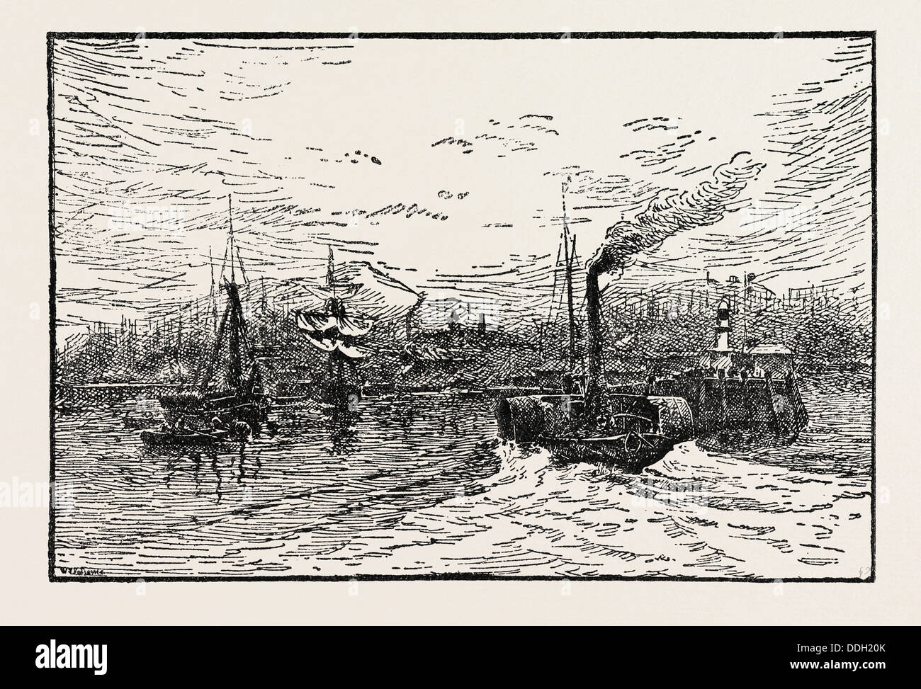 Hafen von Leith, durch w.f. Vallance, R.S.A., UK, Großbritannien, British, Europa, Vereinigtes Königreich, Großbritannien, Europäische Stockfoto