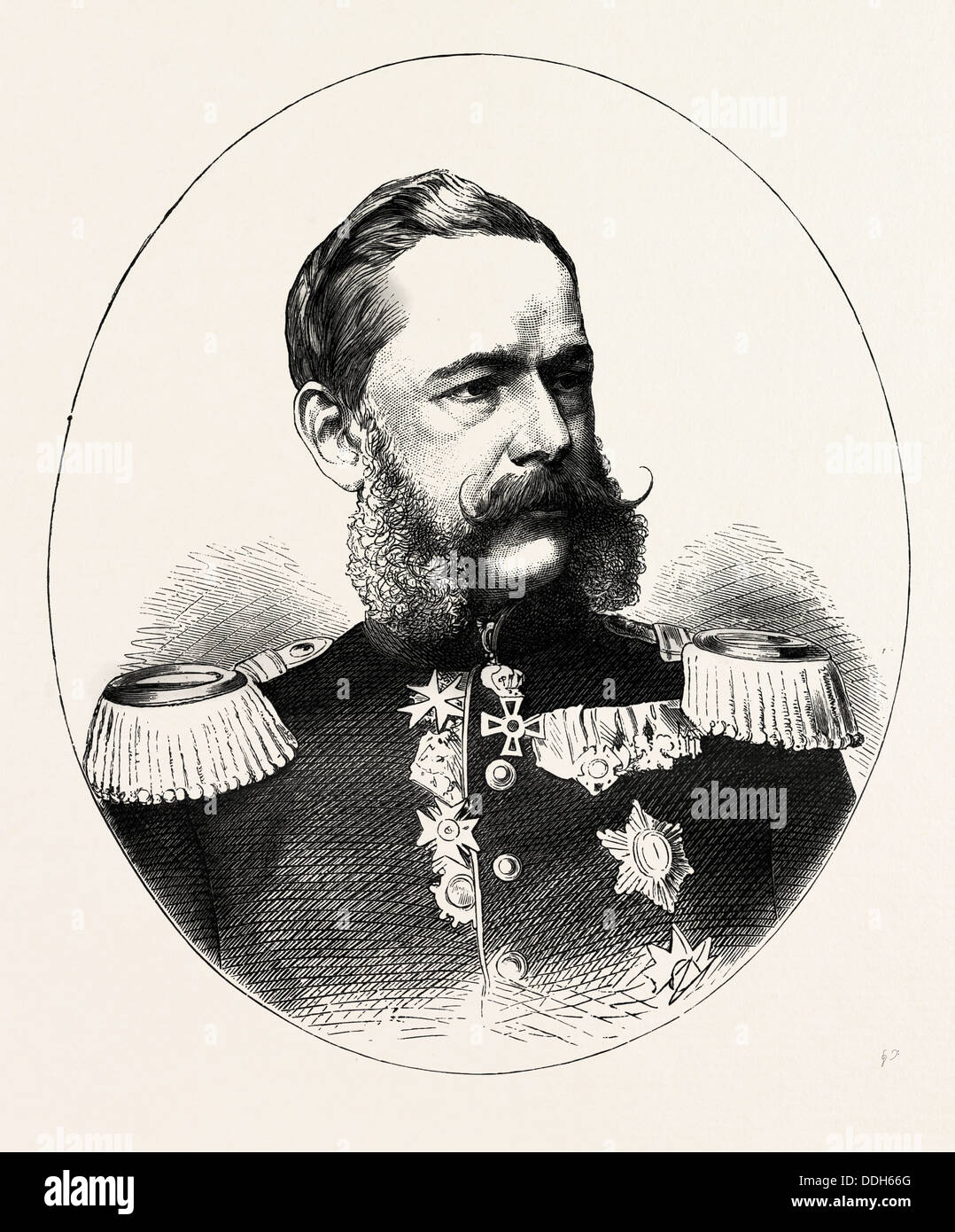 FRANCO-PREUSSISCHER KRIEG: LEUTNANT GENERAL GEORGE FRIEDRICH ALFRED VON FABRICE, MINISTER DES KRIEGES VON SACHSEN UND GENERALGOUVERNEUR Stockfoto
