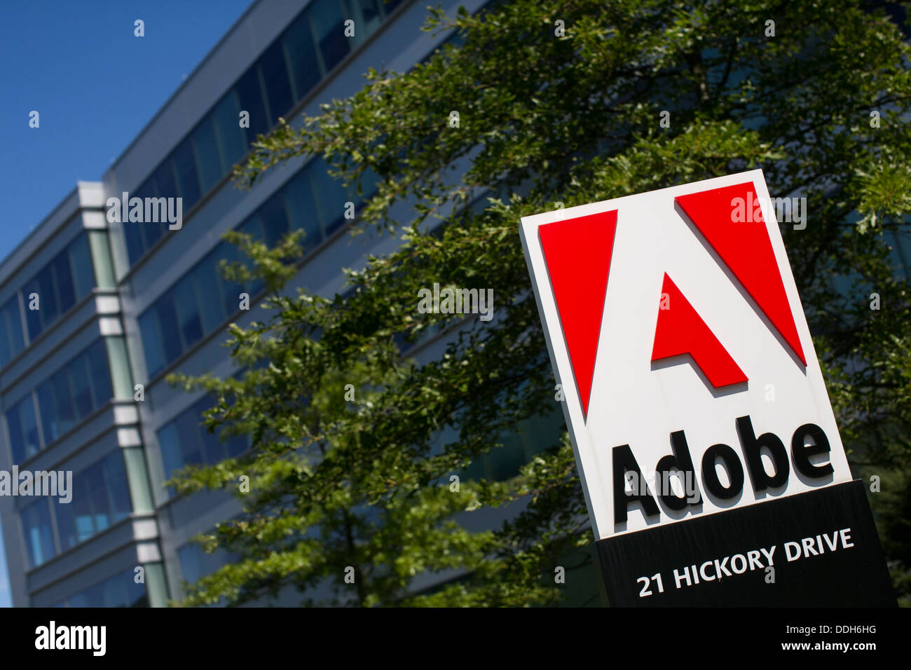 Ein Bürogebäude von Adobe Systems besetzt. Stockfoto