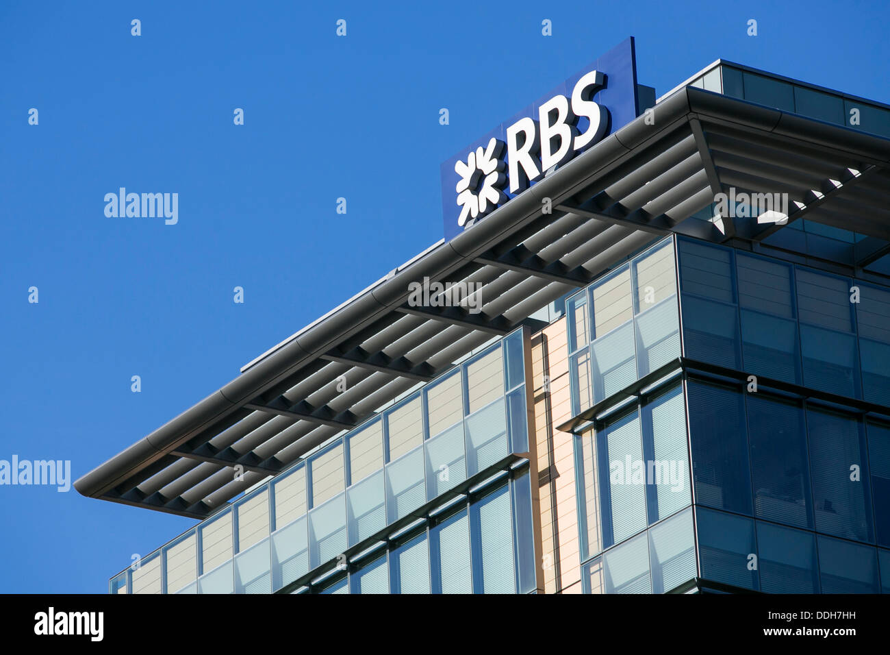Ein Bürogebäude von Royal Bank of Scotland (RBS) besetzt. Stockfoto
