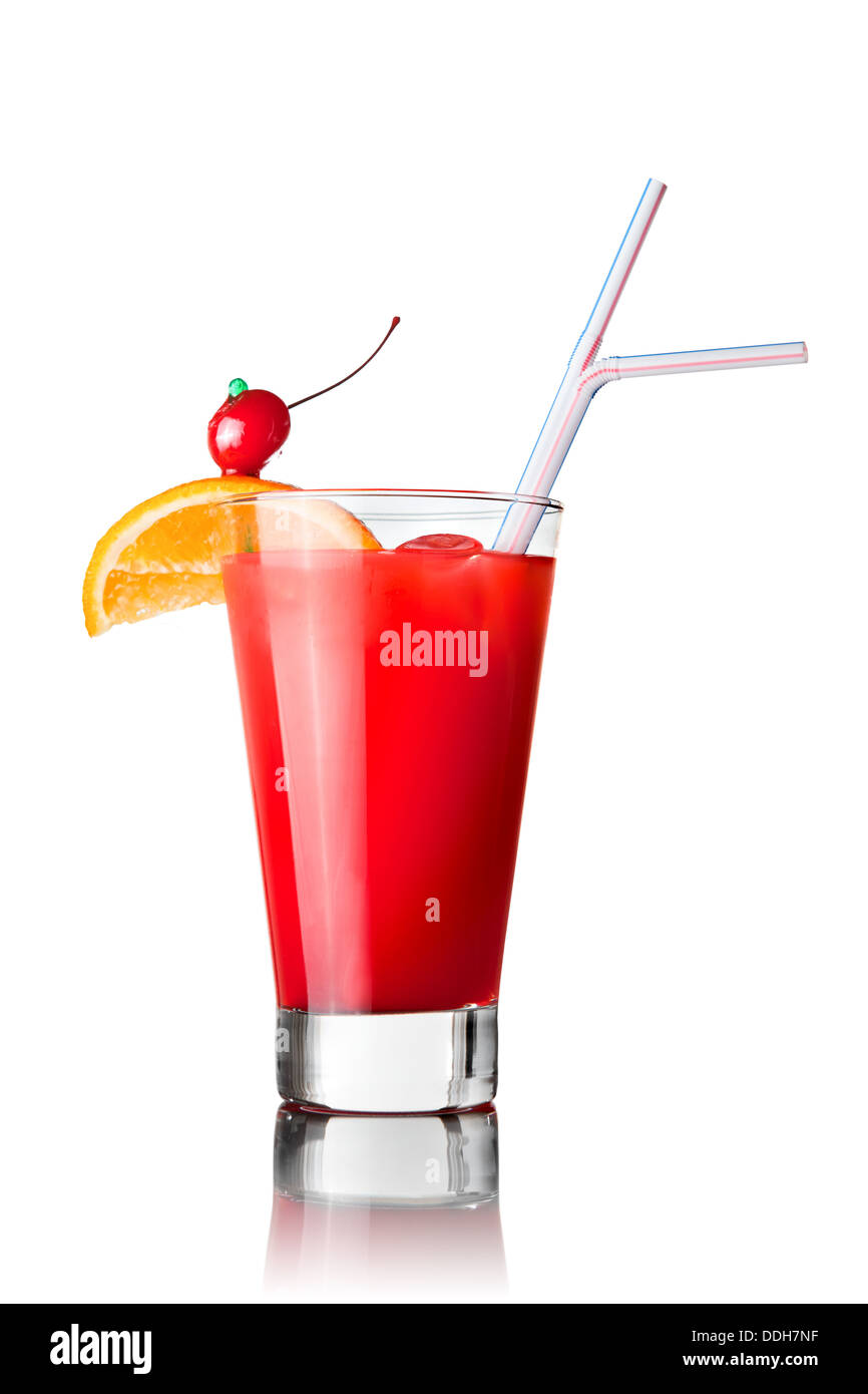 rot cocktail isoliert auf weiß Stockfotografie - Alamy