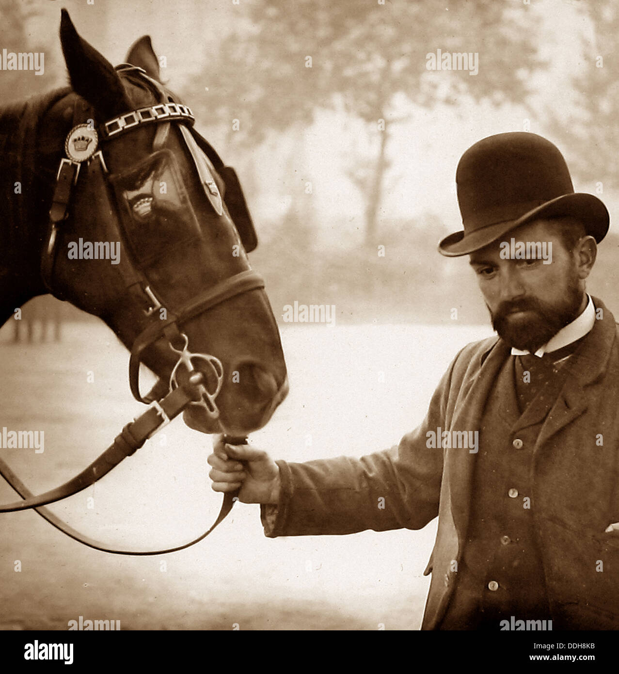 London Hansom Cab Driver viktorianischen Zeit Stockfoto