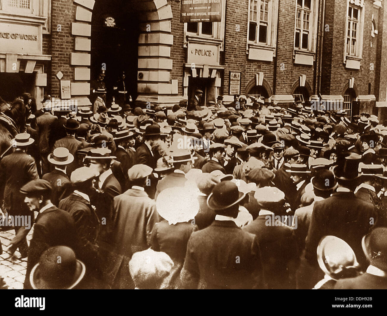 Ein London Recruiting Depot während WW1 Stockfoto