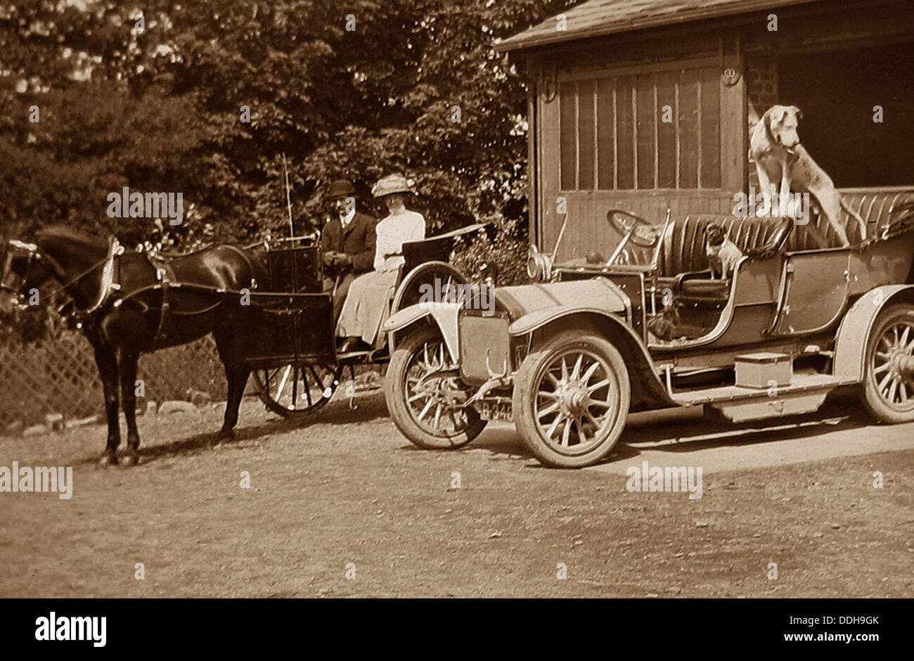 Übergang Form Pferd Auto frühen 1900er Jahren Stockfoto