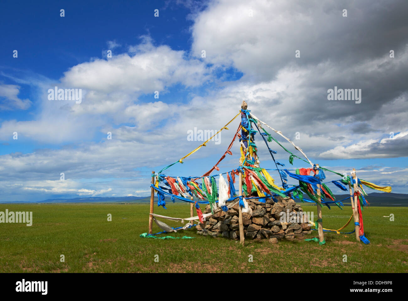 Mongolei, Khentii Provinz, Ovo, buddhistische Denkmal Stockfoto