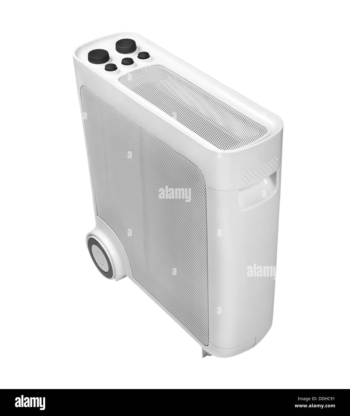 Elektrische Öl-Heizung auf einem weißen Hintergrund isoliert Stockfoto