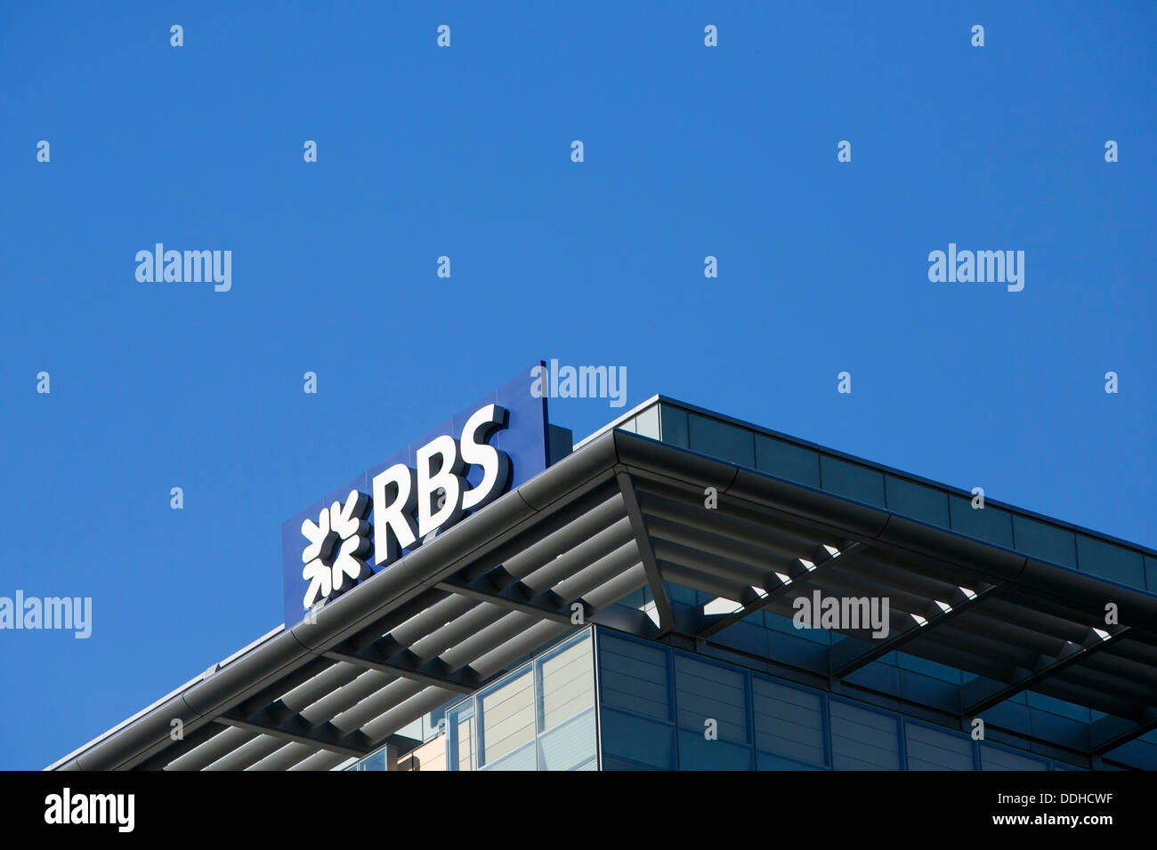 Ein Bürogebäude von Royal Bank of Scotland (RBS) besetzt. Stockfoto