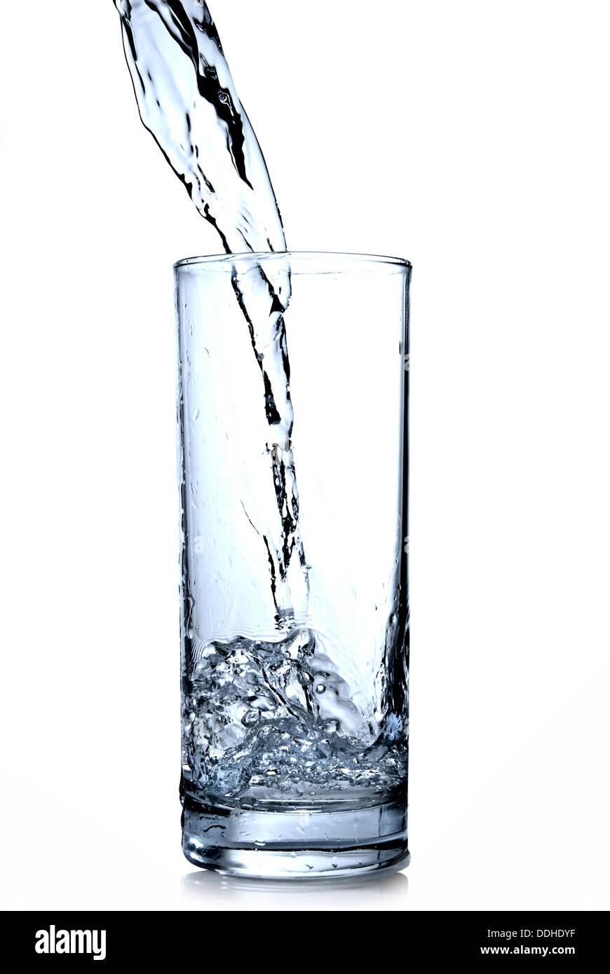 Wasser im Glas Stockfoto