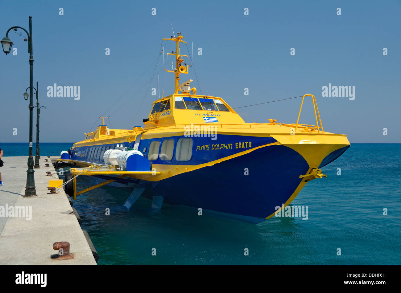 Griechischen Passagier Hydrofoil oder "Flying Dolphin" ausgiebig genutzt, um die Ägäis und griechische Inseln. Stockfoto