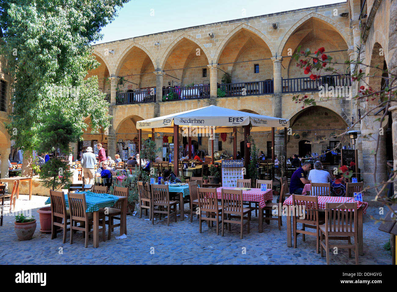 Lefkosa, Lefkosia, Altstadt, Büyük Han, die Great Inn ist die größte Caravansarai auf der Insel Zypern, Nordzypern Stockfoto