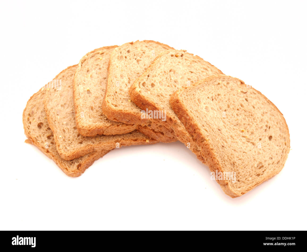 Brot auf weißem Hintergrund Stockfoto